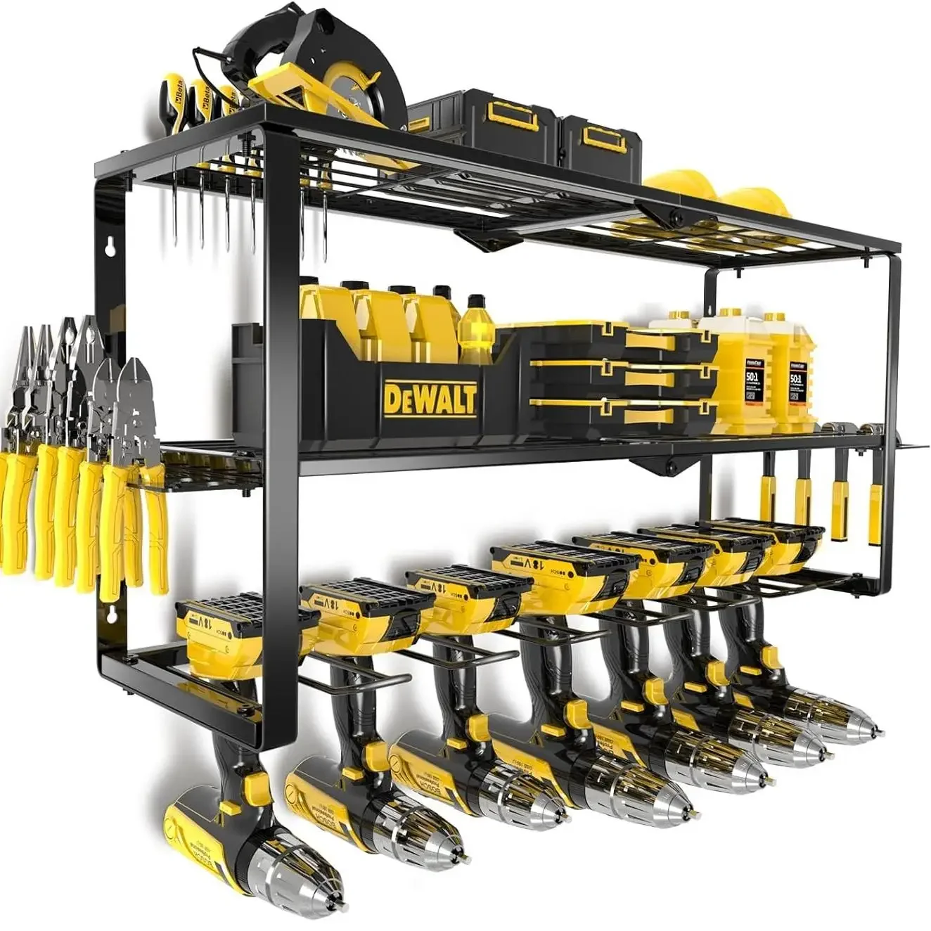 Power Tools Construction - Zware metalen wandbevestigde gereedschapsorganizer voor elektrische